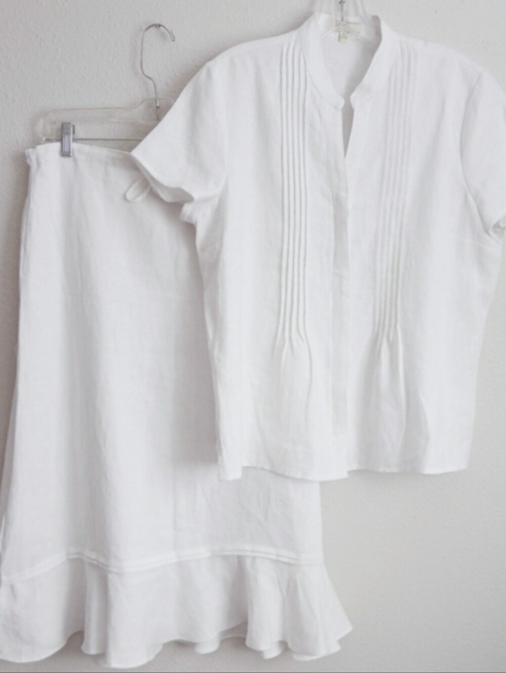 Choices White Linen Skirtset Size Petite Large Lagenlook - Picture 13 of 13